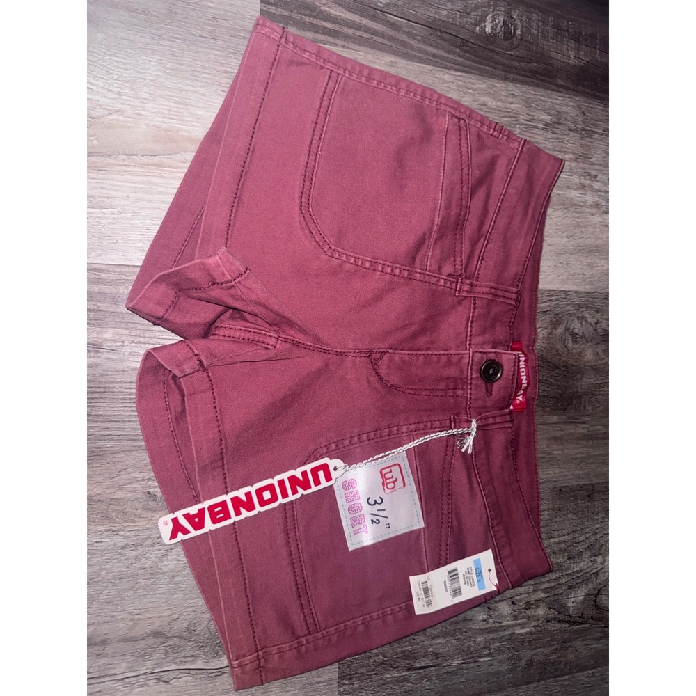 Unionbay Delaney Sequoia Burgundy Shorts Juniors Size 5 27W NWT